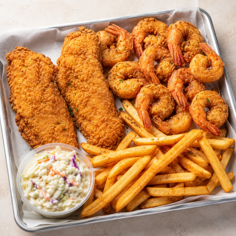 fish shrimp n cole slaw